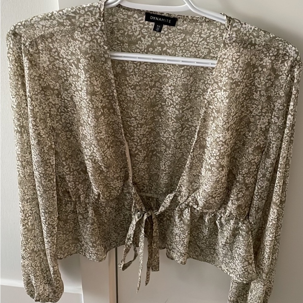 long sleeve floral blouse